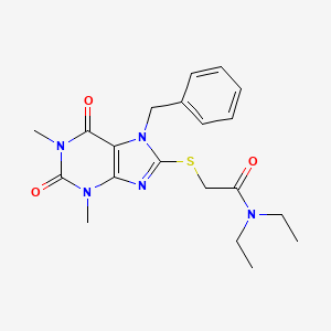 2-[(7-benzyl-1,3-dimethyl-2,6-dioxo-2,3,6,7-tetrahydro-1H-purin-8-yl)sulfanyl]-N,N-diethylacetamide