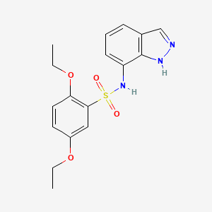 molecular formula C17H19N3O4S B11074590 2,5-diethoxy-N-(1H-indazol-7-yl)benzenesulfonamide 