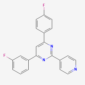 Pyrimidine, 4-(4-fluorophenyl)-6-(3-fluorophenyl)-2-(pyridin-4-yl)-