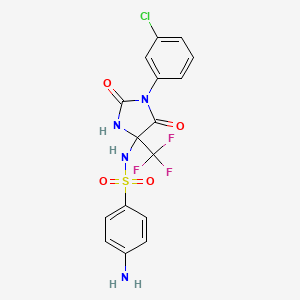 4-amino-N-[1-(3-chlorophenyl)-2,5-dioxo-4-(trifluoromethyl)imidazolidin-4-yl]benzenesulfonamide