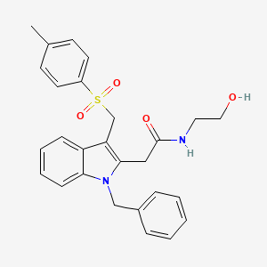 2-(1-benzyl-3-{[(4-methylphenyl)sulfonyl]methyl}-1H-indol-2-yl)-N-(2-hydroxyethyl)acetamide