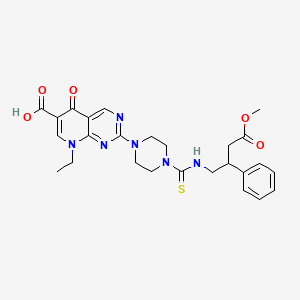 8-Ethyl-2-{4-[(4-methoxy-4-oxo-2-phenylbutyl)carbamothioyl]piperazin-1-yl}-5-oxo-5,8-dihydropyrido[2,3-d]pyrimidine-6-carboxylic acid