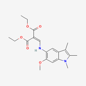 diethyl {[(6-methoxy-1,2,3-trimethyl-1H-indol-5-yl)amino]methylidene}propanedioate