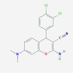 2-amino-4-(3,4-dichlorophenyl)-7-(dimethylamino)-4H-chromene-3-carbonitrile