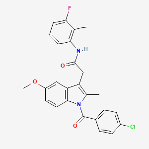 molecular formula C26H22ClFN2O3 B11074676 2-[1-(4-chlorobenzoyl)-5-methoxy-2-methyl-1H-indol-3-yl]-N-(3-fluoro-2-methylphenyl)acetamide 