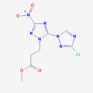 methyl 3-(3-chloro-5'-nitro-2'H-1,3'-bi-1,2,4-triazol-2'-yl)propanoate