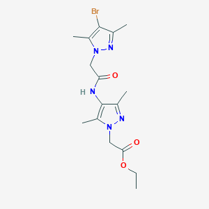 ethyl (4-{[(4-bromo-3,5-dimethyl-1H-pyrazol-1-yl)acetyl]amino}-3,5-dimethyl-1H-pyrazol-1-yl)acetate