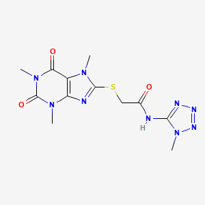 N-(1-methyl-1H-tetrazol-5-yl)-2-[(1,3,7-trimethyl-2,6-dioxo-2,3,6,7-tetrahydro-1H-purin-8-yl)sulfanyl]acetamide