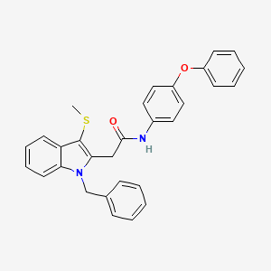 2-[1-benzyl-3-(methylsulfanyl)-1H-indol-2-yl]-N-(4-phenoxyphenyl)acetamide