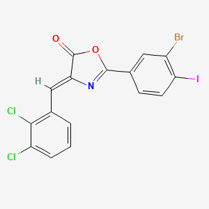 molecular formula C16H7BrCl2INO2 B11074772 (4Z)-2-(3-bromo-4-iodophenyl)-4-(2,3-dichlorobenzylidene)-1,3-oxazol-5(4H)-one 