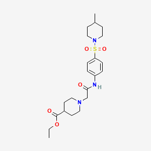 Ethyl 1-[2-({4-[(4-methylpiperidin-1-yl)sulfonyl]phenyl}amino)-2-oxoethyl]piperidine-4-carboxylate