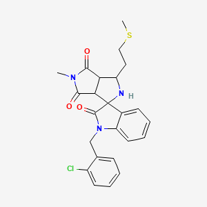 molecular formula C24H24ClN3O3S B11074793 1-(2-Chlorobenzyl)-5'-methyl-3'-[2-(methylthio)ethyl]-3A',6A'-dihydro-2'H-spiro[indole-3,1'-pyrrolo[3,4-C]pyrrole]-2,4',6'(1H,3'H,5'H)-trione 