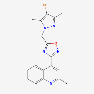 4-{5-[(4-bromo-3,5-dimethyl-1H-pyrazol-1-yl)methyl]-1,2,4-oxadiazol-3-yl}-2-methylquinoline