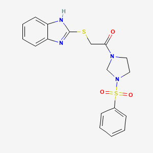 2-(1H-benzimidazol-2-ylsulfanyl)-1-[3-(phenylsulfonyl)imidazolidin-1-yl]ethanone