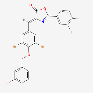 (4Z)-4-{3,5-dibromo-4-[(3-fluorobenzyl)oxy]benzylidene}-2-(3-iodo-4-methylphenyl)-1,3-oxazol-5(4H)-one