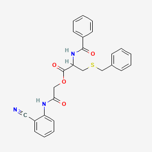 molecular formula C26H23N3O4S B11074848 2-[(2-cyanophenyl)amino]-2-oxoethyl S-benzyl-N-(phenylcarbonyl)cysteinate 