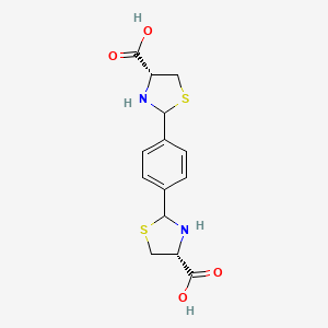 molecular formula C14H16N2O4S2 B11074856 (4R,4'R)-2,2'-benzene-1,4-diylbis(1,3-thiazolidine-4-carboxylic acid) 