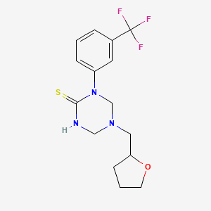 5-(Tetrahydrofuran-2-ylmethyl)-1-[3-(trifluoromethyl)phenyl]-1,3,5-triazinane-2-thione