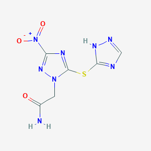 2-[3-nitro-5-(1H-1,2,4-triazol-3-ylsulfanyl)-1H-1,2,4-triazol-1-yl]acetamide