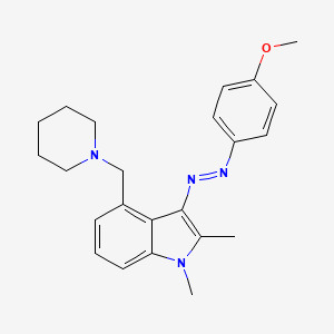 3-[(E)-(4-methoxyphenyl)diazenyl]-1,2-dimethyl-4-(piperidin-1-ylmethyl)-1H-indole