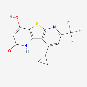 13-cyclopropyl-6-hydroxy-11-(trifluoromethyl)-8-thia-3,10-diazatricyclo[7.4.0.02,7]trideca-1(9),2(7),5,10,12-pentaen-4-one