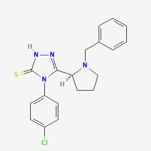 molecular formula C19H19ClN4S B11074908 5-[(2S)-1-benzylpyrrolidin-2-yl]-4-(4-chlorophenyl)-4H-1,2,4-triazole-3-thiol 