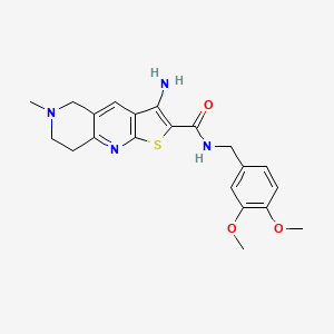 molecular formula C21H24N4O3S B11074912 3-amino-N-(3,4-dimethoxybenzyl)-6-methyl-5,6,7,8-tetrahydrothieno[2,3-b][1,6]naphthyridine-2-carboxamide 