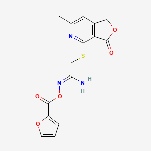 (1Z)-N'-[(furan-2-ylcarbonyl)oxy]-2-[(6-methyl-3-oxo-1,3-dihydrofuro[3,4-c]pyridin-4-yl)sulfanyl]ethanimidamide