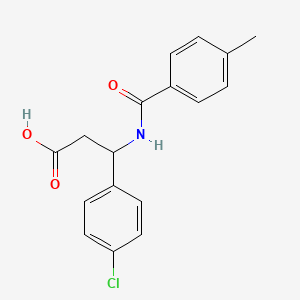 molecular formula C17H16ClNO3 B11074953 3-(4-Chlorophenyl)-3-[(4-methylbenzoyl)amino]propanoic acid 