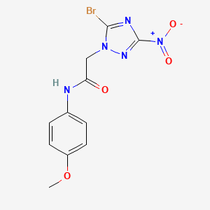 molecular formula C11H10BrN5O4 B11074967 2-(5-bromo-3-nitro-1H-1,2,4-triazol-1-yl)-N-(4-methoxyphenyl)acetamide 