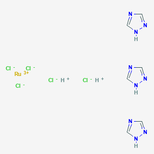 molecular formula C6H11Cl5N9Ru B011075 Bistriazolium-triazolepentachlororuthenate(III) CAS No. 110670-30-9