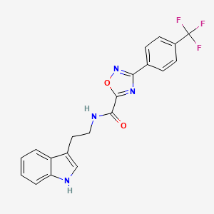 molecular formula C20H15F3N4O2 B11075000 N-[2-(1H-indol-3-yl)ethyl]-3-[4-(trifluoromethyl)phenyl]-1,2,4-oxadiazole-5-carboxamide 