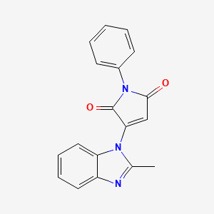 molecular formula C18H13N3O2 B11075038 3-(2-methyl-1H-benzimidazol-1-yl)-1-phenyl-1H-pyrrole-2,5-dione 