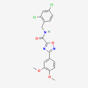 molecular formula C18H15Cl2N3O4 B11075044 N-(2,4-dichlorobenzyl)-3-(3,4-dimethoxyphenyl)-1,2,4-oxadiazole-5-carboxamide 