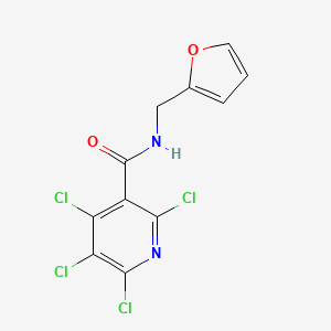 molecular formula C11H6Cl4N2O2 B11075052 2,4,5,6-tetrachloro-N-(furan-2-ylmethyl)pyridine-3-carboxamide 