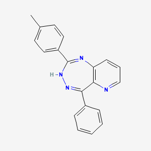 molecular formula C20H16N4 B11075059 2-(4-methylphenyl)-5-phenyl-3H-pyrido[3,2-e][1,2,4]triazepine 