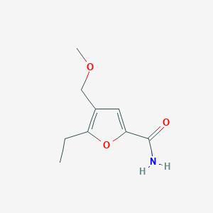 molecular formula C9H13NO3 B11075065 5-Ethyl-4-(methoxymethyl)furan-2-carboxamide 