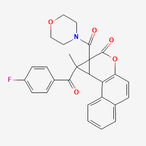 1-(4-Fluorobenzoyl)-1-methyl-1A-(morpholinocarbonyl)-1A,9C-dihydrobenzo[F]cyclopropa[C]chromen-2(1H)-one