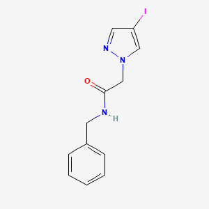 molecular formula C12H12IN3O B11075088 N-benzyl-2-(4-iodo-1H-pyrazol-1-yl)acetamide 