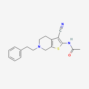 N-[3-cyano-6-(2-phenylethyl)-4,5,6,7-tetrahydrothieno[2,3-c]pyridin-2-yl]acetamide