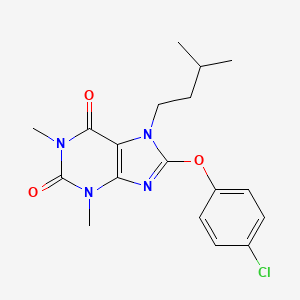 8-(4-chlorophenoxy)-1,3-dimethyl-7-(3-methylbutyl)-3,7-dihydro-1H-purine-2,6-dione