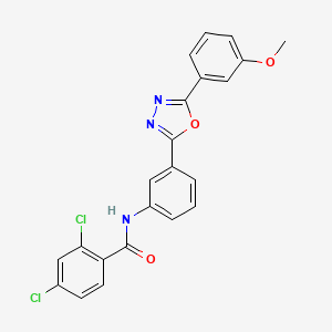 molecular formula C22H15Cl2N3O3 B11075107 2,4-dichloro-N-{3-[5-(3-methoxyphenyl)-1,3,4-oxadiazol-2-yl]phenyl}benzamide 