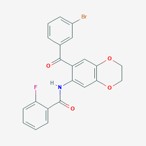 N-[7-(3-bromobenzoyl)-2,3-dihydro-1,4-benzodioxin-6-yl]-2-fluorobenzamide