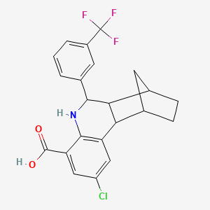 2-Chloro-6-[3-(trifluoromethyl)phenyl]-5,6,6a,7,8,9,10,10a-octahydro-7,10-methanophenanthridine-4-carboxylic acid