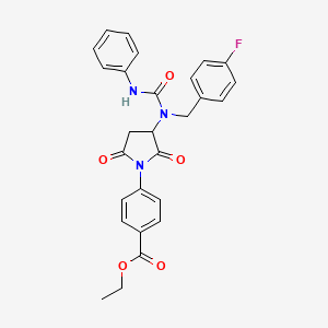 Ethyl 4-{3-[(4-fluorobenzyl)(phenylcarbamoyl)amino]-2,5-dioxopyrrolidin-1-yl}benzoate