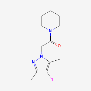 molecular formula C12H18IN3O B11075195 2-(4-iodo-3,5-dimethyl-1H-pyrazol-1-yl)-1-(piperidin-1-yl)ethanone 