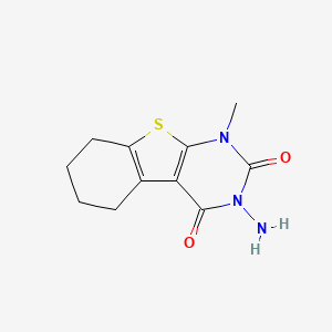 molecular formula C11H13N3O2S B11075207 3-amino-1-methyl-5,6,7,8-tetrahydro[1]benzothieno[2,3-d]pyrimidine-2,4(1H,3H)-dione 