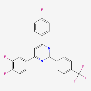 molecular formula C23H12F6N2 B11075230 4-(3,4-Difluorophenyl)-6-(4-fluorophenyl)-2-[4-(trifluoromethyl)phenyl]pyrimidine 