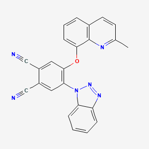 molecular formula C24H14N6O B11075308 4-(1H-benzotriazol-1-yl)-5-[(2-methylquinolin-8-yl)oxy]benzene-1,2-dicarbonitrile 