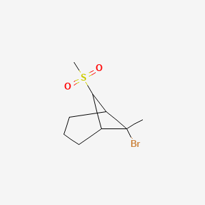 molecular formula C9H15BrO2S B11075327 6-Bromo-6-methyl-7-(methylsulfonyl)bicyclo[3.1.1]heptane 